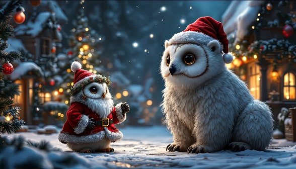 Animals at Christmas pattern