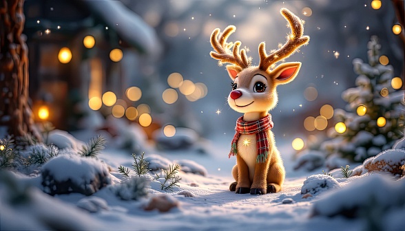 Animals at Christmas pattern