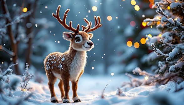 Animals at Christmas pattern