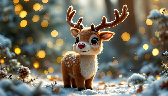 Animals at Christmas pattern