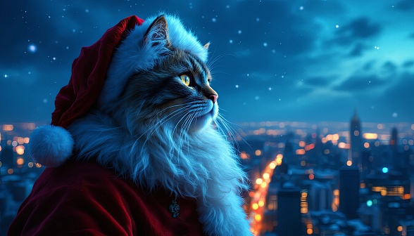 Santa cat pattern