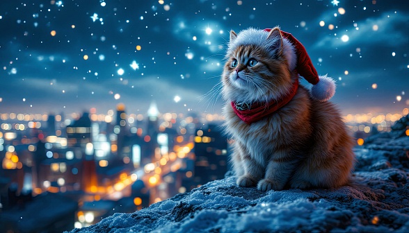 Santa cat pattern
