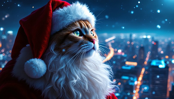 Santa cat pattern