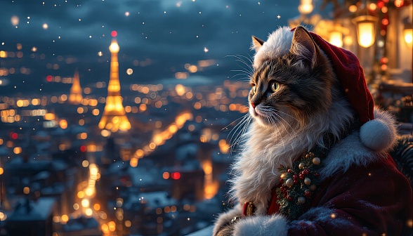 Santa cat pattern
