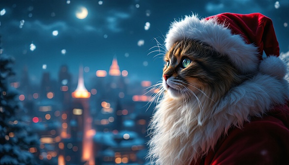 Santa cat pattern