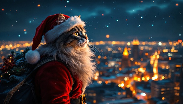 Santa cat pattern