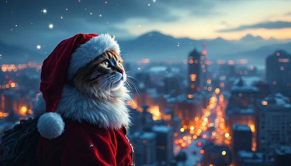 Santa cat pattern