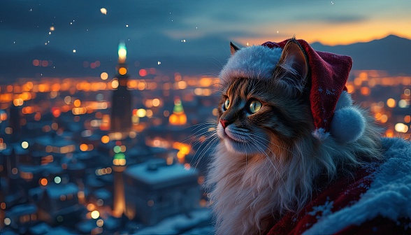 Santa cat pattern