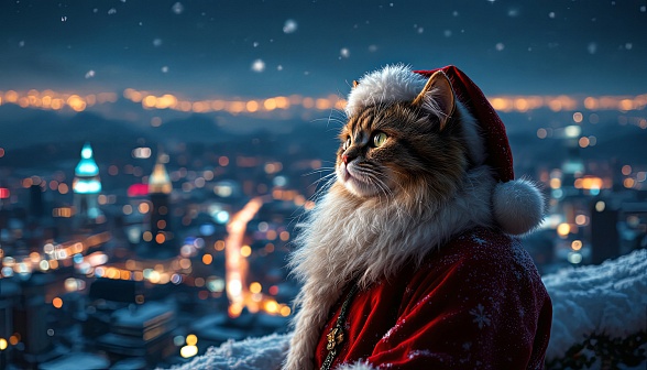 Santa cat pattern