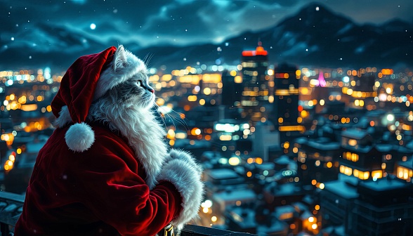 Santa cat pattern