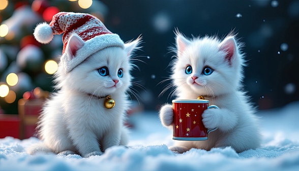 A kitten with a beer mug pattern