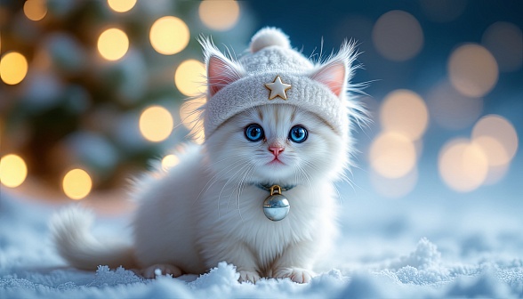 A Christmas kitten pattern