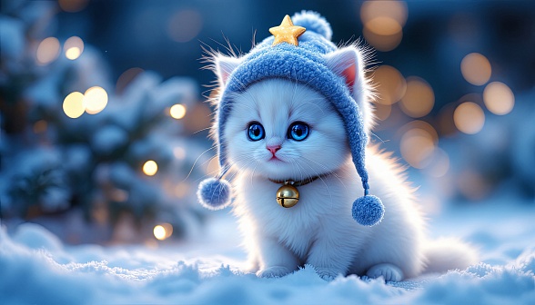 A Christmas kitten pattern