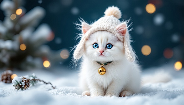 A Christmas kitten pattern