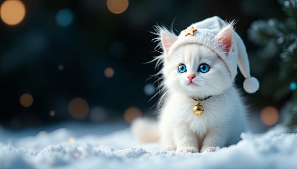 A Christmas kitten pattern