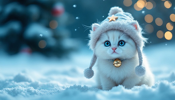 A Christmas kitten pattern