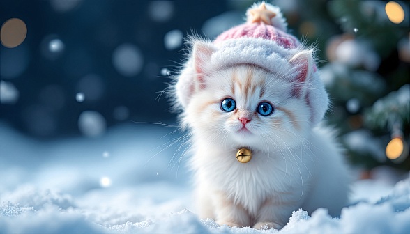 A Christmas kitten pattern