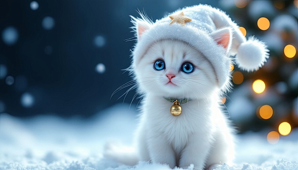 A Christmas kitten pattern