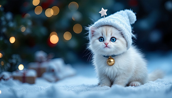 A Christmas kitten pattern