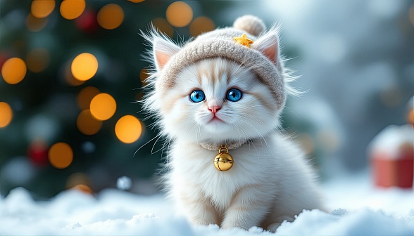 A Christmas kitten pattern