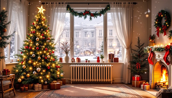 Cozy room in eastern Europe pattern