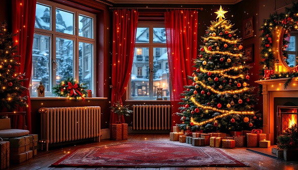 Cozy room in eastern Europe pattern