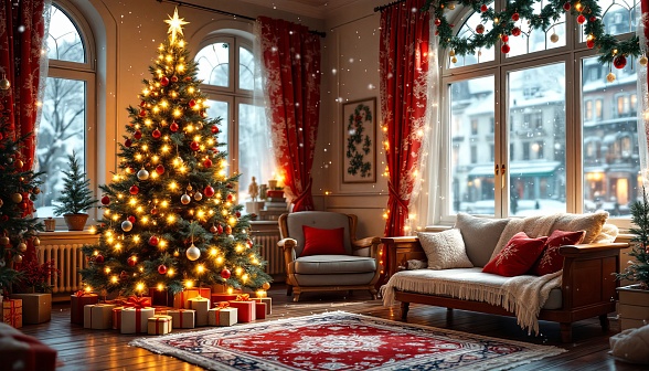 Cozy room in eastern Europe pattern