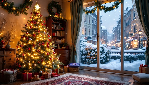 Cozy room in eastern Europe pattern