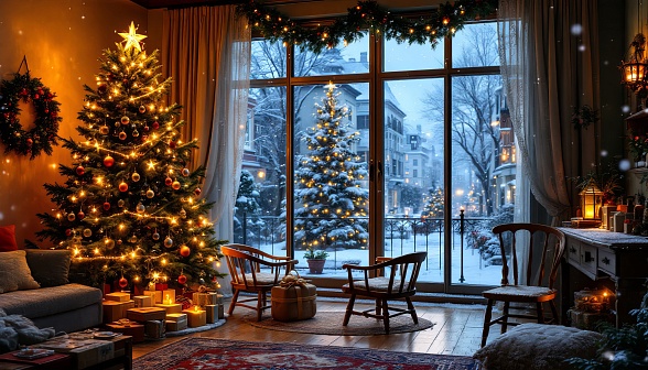 Cozy room in eastern Europe pattern