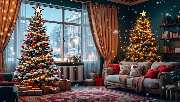 Cozy room in eastern Europe pattern