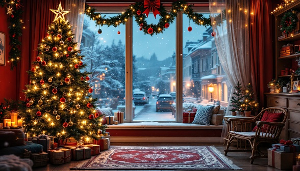 Cozy room in eastern Europe pattern