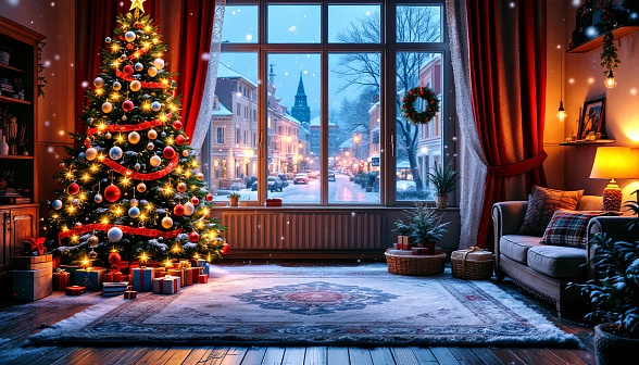 Cozy room in eastern Europe pattern